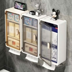 Hộp đựng đồ nhà tắm 3 tầng đa năng, Hộp Chứa Giấy Chia Ngăn Dán Tường Thích Hợp Cho Không Gian Nhỏ