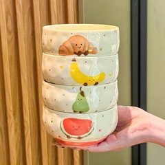 Set 4 bát sứ ăn cơm siêu cute hình trái cây size 4.5inch