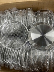 KHAY INOX KÈM VỈ LƯỚI size 22cm loại có tay cầm