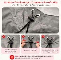 Áo Mưa Cánh Dơi Che Phủ Toàn Thân Vải Polyester Vân Tổ Ong