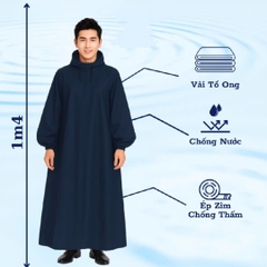 ÁO MƯA BÍT KÍN NGƯỜI CHẤT VẢI DÙ TỔ ONG MỀM NHẸ