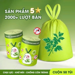 Cuộn 50 túi rác hương ngải cứu xua đuổi côn trùng ( 190g/dày đẹp)