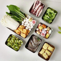 SET 5 Hộp Inox Vuông Size Nhỏ Đựng Thực Phẩm Có Nắp Đậy