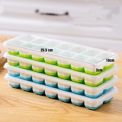 Khay đá Silicon 14 viên có nắp đậy làm kem làm thạch hoa quả tiện lợi bền bỉ