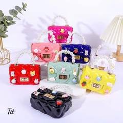 Túi Ngọc Trai Mini Trẻ Em, Túi Đeo Chéo Kèm Sticker