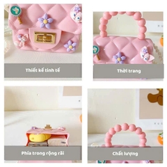 Túi Ngọc Trai Mini Trẻ Em, Túi Đeo Chéo Kèm Sticker