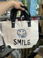 TÚI QUAI XÁCH VẢI CANVAS ĐỰNG ĐỒ SMILE