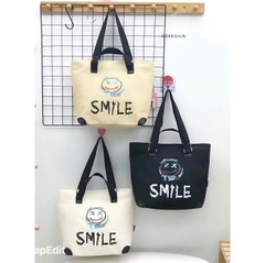 TÚI QUAI XÁCH VẢI CANVAS ĐỰNG ĐỒ SMILE
