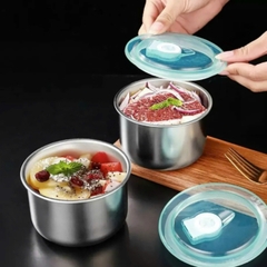 SET 5 HỘP TRÒN ĐỰNG THỰC PHẨM INOX 304 NẮP ĐẬY HÚT CHÂN KHÔNG