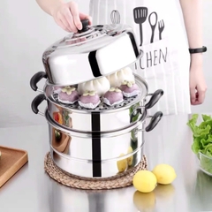 NỒI HẤP 3 TẦNG INOX