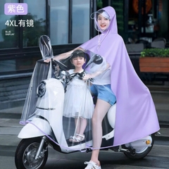 Áo Mưa Đi Xe Máy Trong Suốt Cao Cấp Cho Mẹ Và Bé
