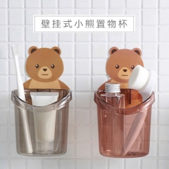 SET 5 CỐC GẤU DÁN TƯỜNG ĐỰNG BÀN CHẢI