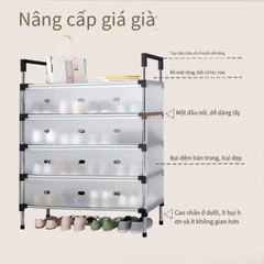 KỆ ĐỂ GIẦY, DÉP 5 TẦNG INOX CHỐNG BỤI CAO CẤP