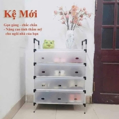 KỆ ĐỂ GIẦY, DÉP 5 TẦNG INOX CHỐNG BỤI CAO CẤP