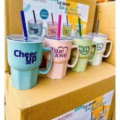 Ly Quai Ống Hút 550ml TLT True Love, Happy day..