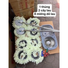 THÙNG LAU NHÀ XOAY 360 độ 8 Bông