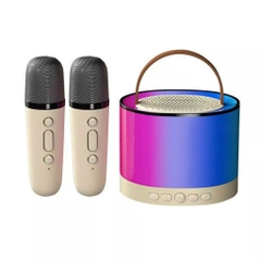 BỘ LOA BLUETOOTH KÈM 2 MIC K52 CÓ ĐÈN LED