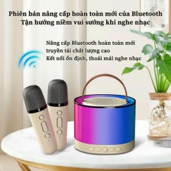 BỘ LOA BLUETOOTH KÈM 2 MIC K52 CÓ ĐÈN LED