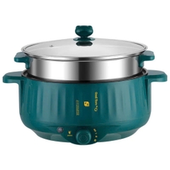 NỒI LẨU ĐIỆN KÈM HẤP 2 TẦNG INOX 28cm