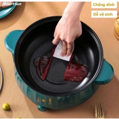 NỒI LẨU ĐIỆN KÈM HẤP 2 TẦNG INOX 28cm