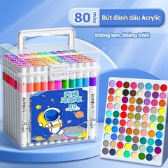 Hộp Bút acrylic FORBABY Phi Hành Gia 80 màu