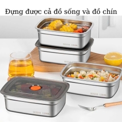 Hộp Lạnh Inox Nắp Cam 1500ml
