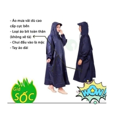 Áo Mưa Bít Kín Vải Dù Chống Thấm Dài 1m4
