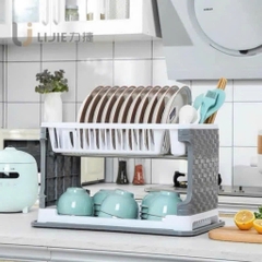 Kệ giá úp bát đĩa 2 tầng ráo nước mẫu mới