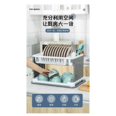Kệ giá úp bát đĩa 2 tầng ráo nước mẫu mới