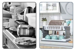 Kệ giá úp bát đĩa 2 tầng ráo nước mẫu mới