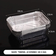 SET 20 KHUÔN GIẤY BẠC NẤU ĂN HÌNH CHỮ NHẬT 700ML
