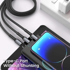 Cáp sạc nhanh 3 đầu 100w