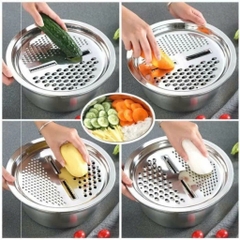 Bộ Chậu Rổ Nạo Đa Năng 3in1