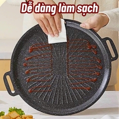 Chảo gang  nướng chống dính  Có Vân