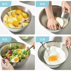Set 3 âu trộn inox, set 3 bát inox to để trộn salad, ướp thịt