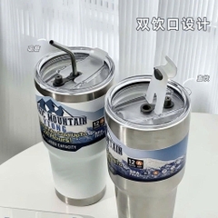 Cốc giữ nhiệt 900ml kèm ống hút inox