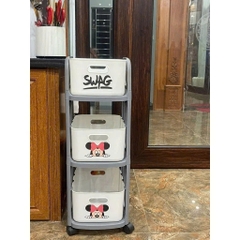 Kệ Nhựa Để Đồ 3 Tầng Mickey