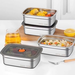 Hộp Lạnh Inox Nắp Cam 2200ml