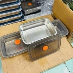 Hộp Lạnh Inox Nắp Cam 2200ml