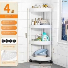 KỆ GÓC TAM GIÁC 4 TẦNG CÓ BÁNH XE