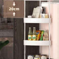 KỆ GÓC TAM GIÁC 4 TẦNG CÓ BÁNH XE