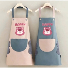 Tạp Dề Nấu Ăn Hình Gấu Dâu Lotso Dễ Thương chống thấm nước