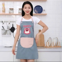 Tạp Dề Nấu Ăn Hình Gấu Dâu Lotso Dễ Thương chống thấm nước