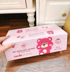 HỘP 10 GÓI  KHĂN GIẤY ƯỚT GẤU DÂU LOSTO