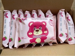 HỘP 10 GÓI  KHĂN GIẤY ƯỚT GẤU DÂU LOSTO