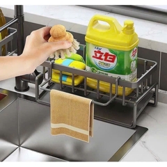 GIÁ ĐỂ ĐỒ BỒN RỬA CHÉN TÍCH HỢP THANH TREO KHĂN TIỆN LỢI