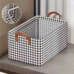 Hộp vải đựng quần áo caro size trung