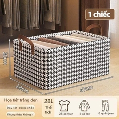 Hộp vải đựng quần áo caro size trung