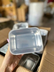 SET 5 Hộp Inox Vuông Size Nhỏ Đựng Thực Phẩm Có Nắp Đậy