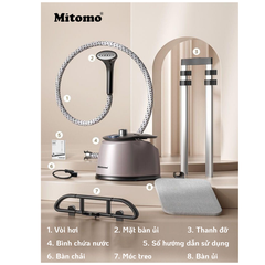 Bàn là hơi nước đứng cao cấp Mitomo GC-899 Max Màu Hồng